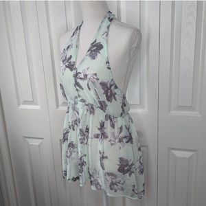BOGO SALE❗ E.SSUE mint floral halter tunic top